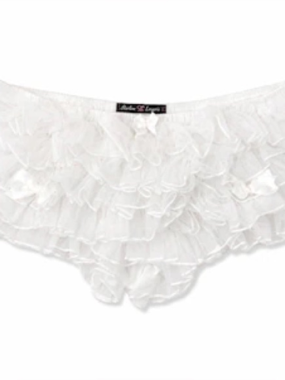 White Lace Mini Ruffle Shorts